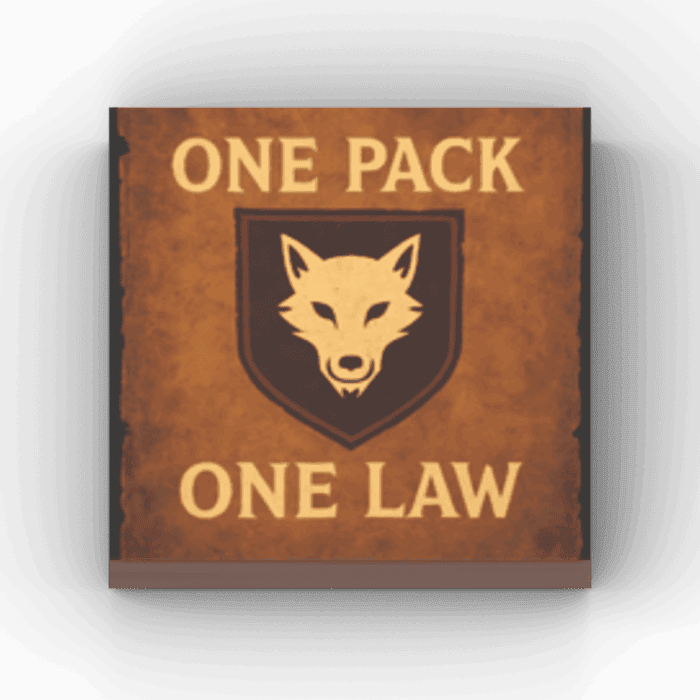 2x2 Fliese/Tile Wolfblood "One Pack, One Law"