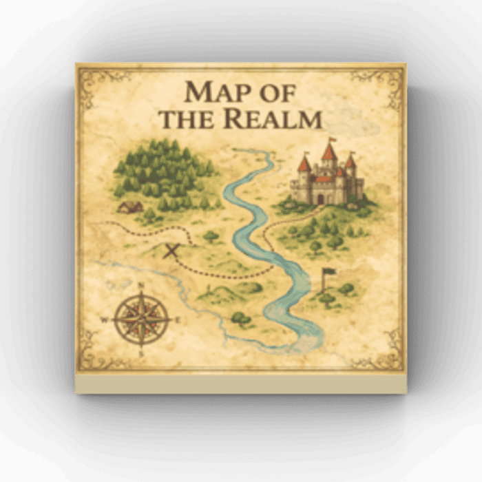 2x2 Fliese/Tile Kingdoms Buch "Map of the Realm"