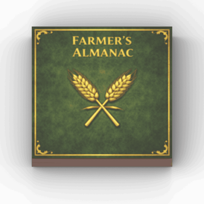 2x2 Fliese/Tile Kingdoms Buch "Farmer's Almanac"