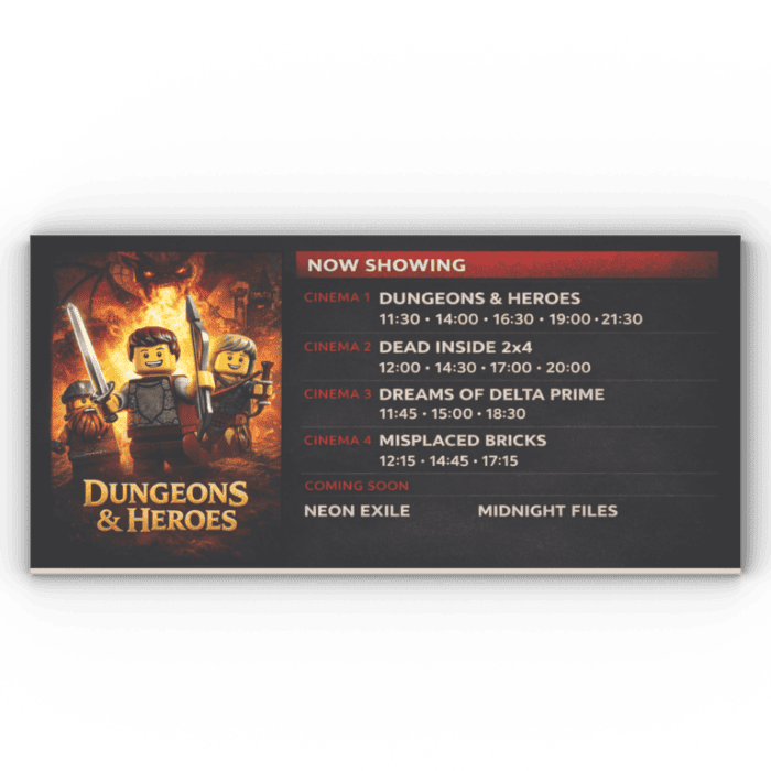 8x16 Fliese/Tile Kino "Now Showing"