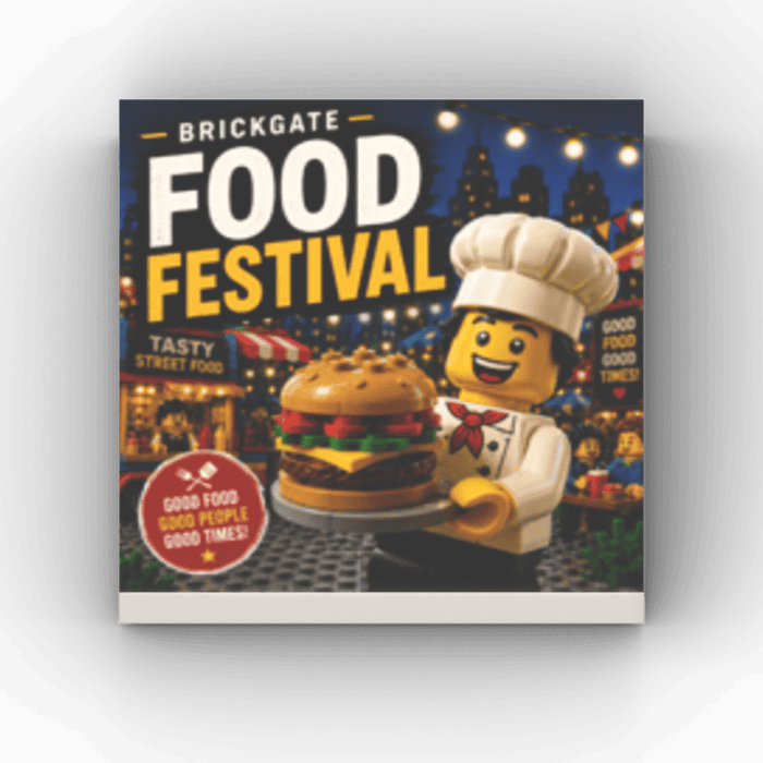 2x2 Fliese/Tile City Plakat "Food Festival"
