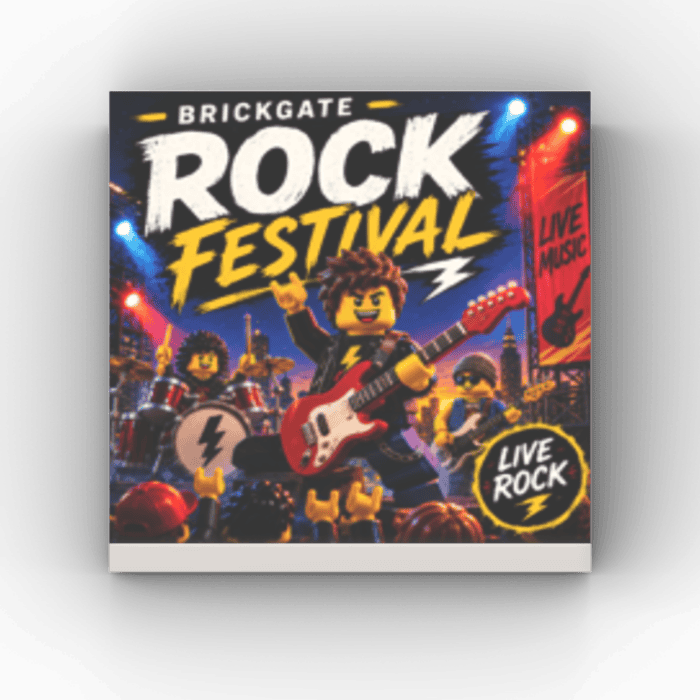2x2 Fliese/Tile City Plakat "Rock Festival"