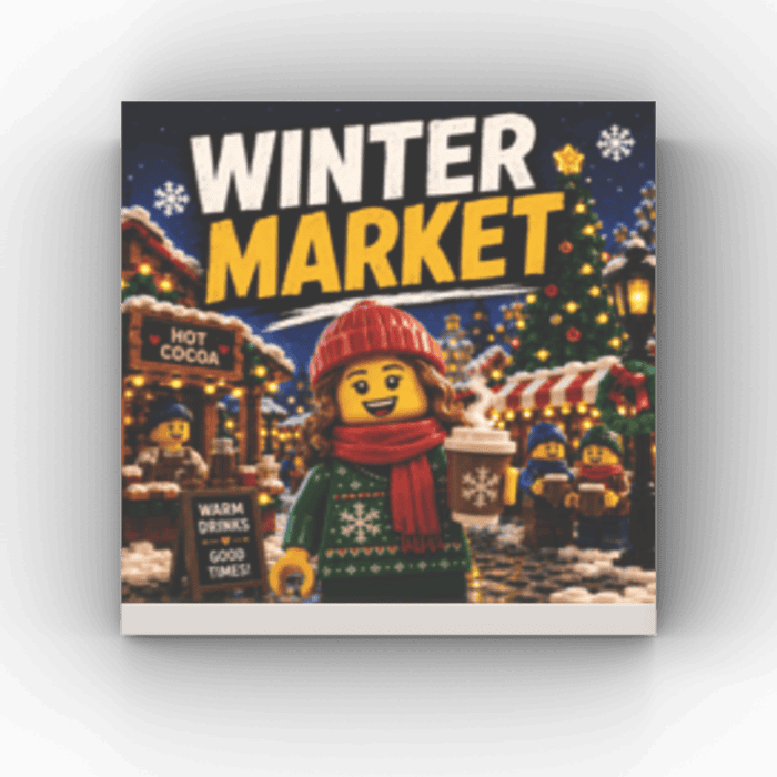 2x2 Fliese/Tile City Plakat "Winter Market"