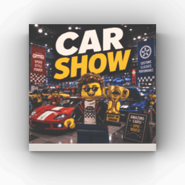 2x2 Fliese/Tile City Plakat "Car Show"