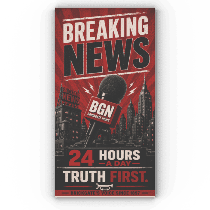 8x16 Fliese/Tile City Plakat "Brickgate News" (Typ B)